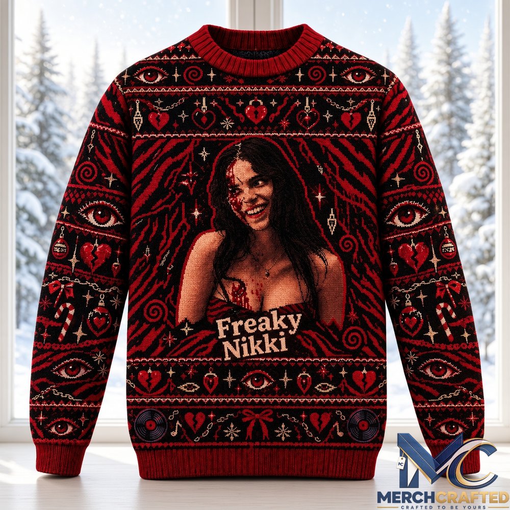 Obsession Movie 2026 Freaky Nikki Christmas Ugly Sweater  Horror Holiday Knit Sweater