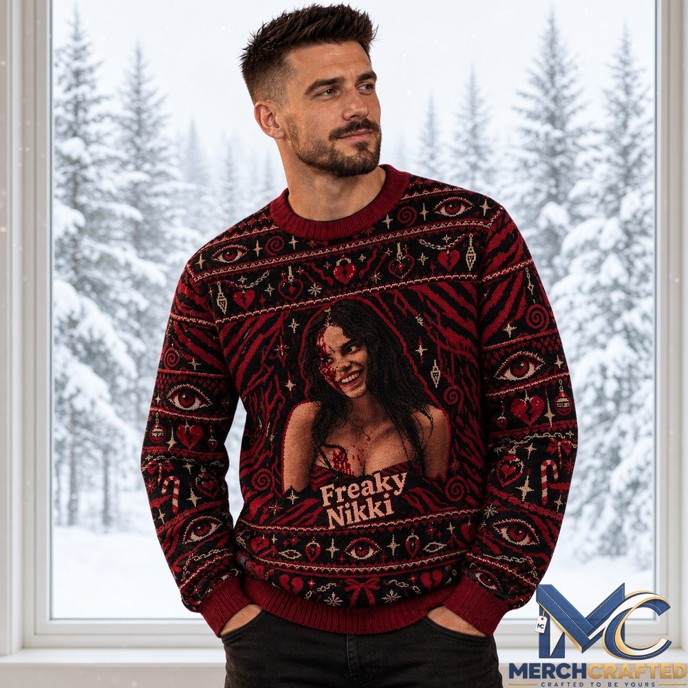 Obsession Movie 2026 Freaky Nikki Christmas Ugly Sweater  Horror Holiday Knit Sweater