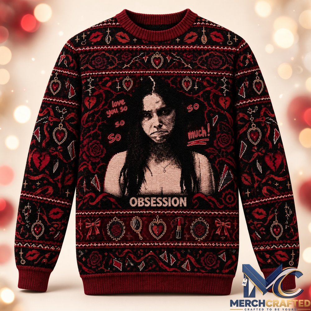 Obsession Movie 2026 Nikki I Love You So Much Christmas Ugly Sweater  Horror Romance Holiday Knit Sweater