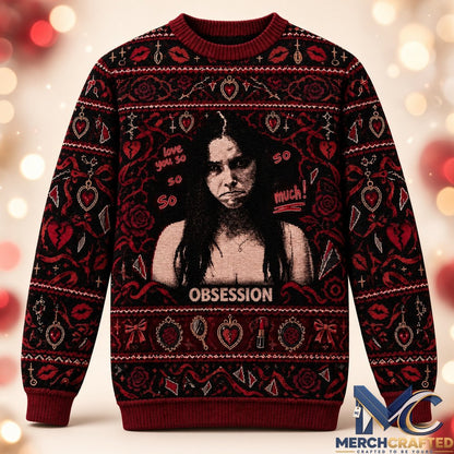Obsession Movie 2026 Nikki I Love You So Much Christmas Ugly Sweater  Horror Romance Holiday Knit Sweater