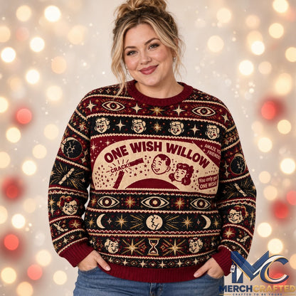 Obsession Movie 2026 One Wish Willow Ugly Sweater  Fortune Teller Holiday Knit Sweater