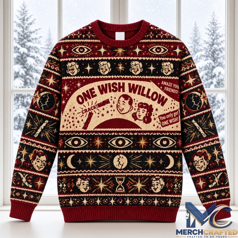 Obsession Movie 2026 One Wish Willow Ugly Sweater  Fortune Teller Holiday Knit Sweater