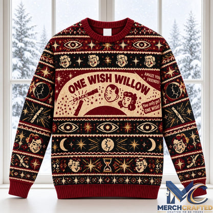 Obsession Movie 2026 One Wish Willow Ugly Sweater  Fortune Teller Holiday Knit Sweater