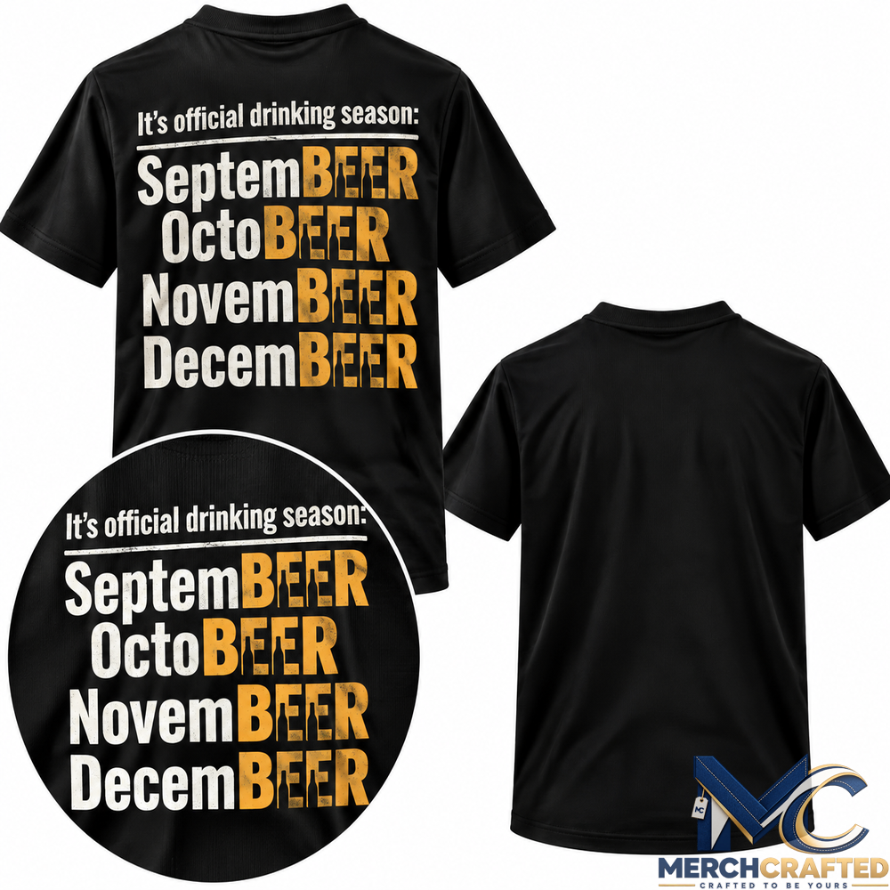Official Drinking Season Funny Beer T Shirt