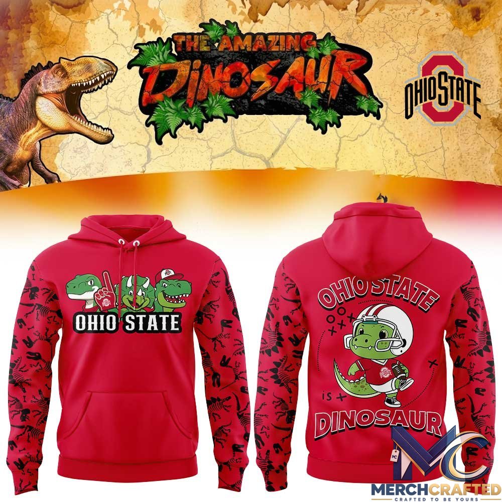 Ohio State Buckeyes Dinosaur Football Hoodie
