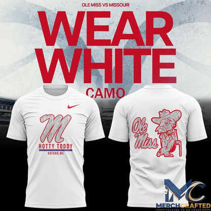 Ole Miss Rebels Hotty Toddy White Camo T Shirt