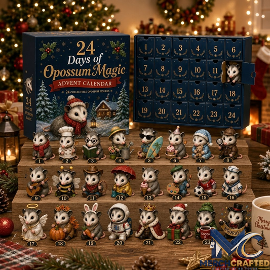 Opossum Magic Christmas Advent Calendar - Dressed Possum Statue Figurines