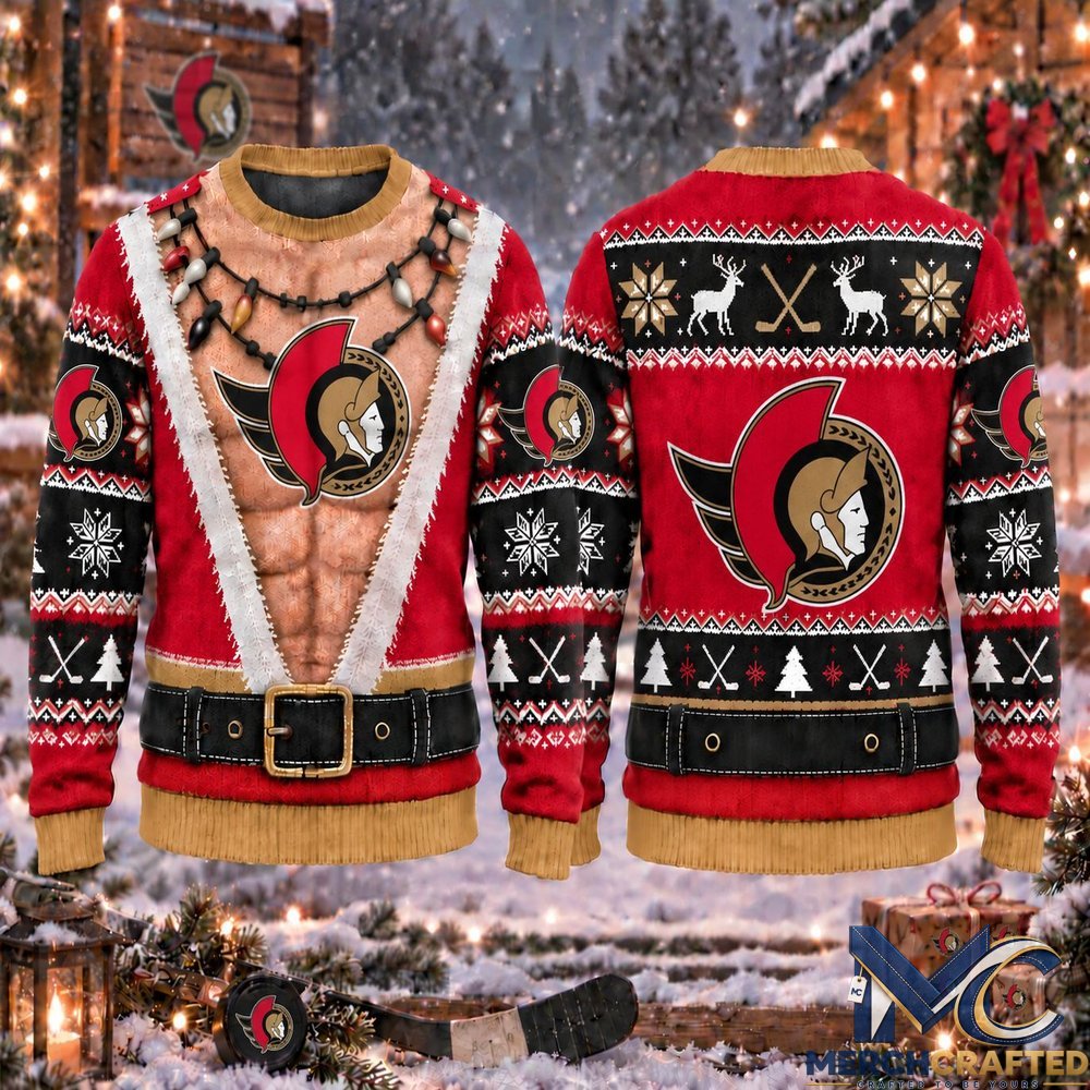 Ottawa Senators Funny Body 2026 Ugly Christmas Sweater