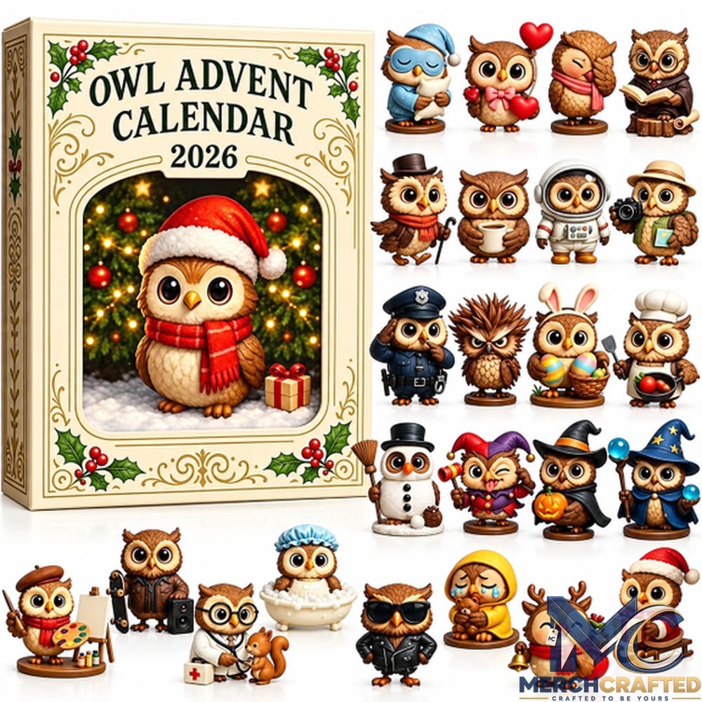 Owl Advent Calendar 2026 24 Day Christmas Countdown Cute Owl Figurines Holiday Gift