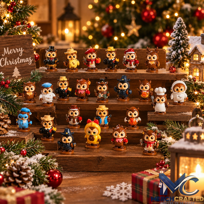 Owl Advent Calendar 2026 24 Day Christmas Countdown Cute Owl Figurines Holiday Gift