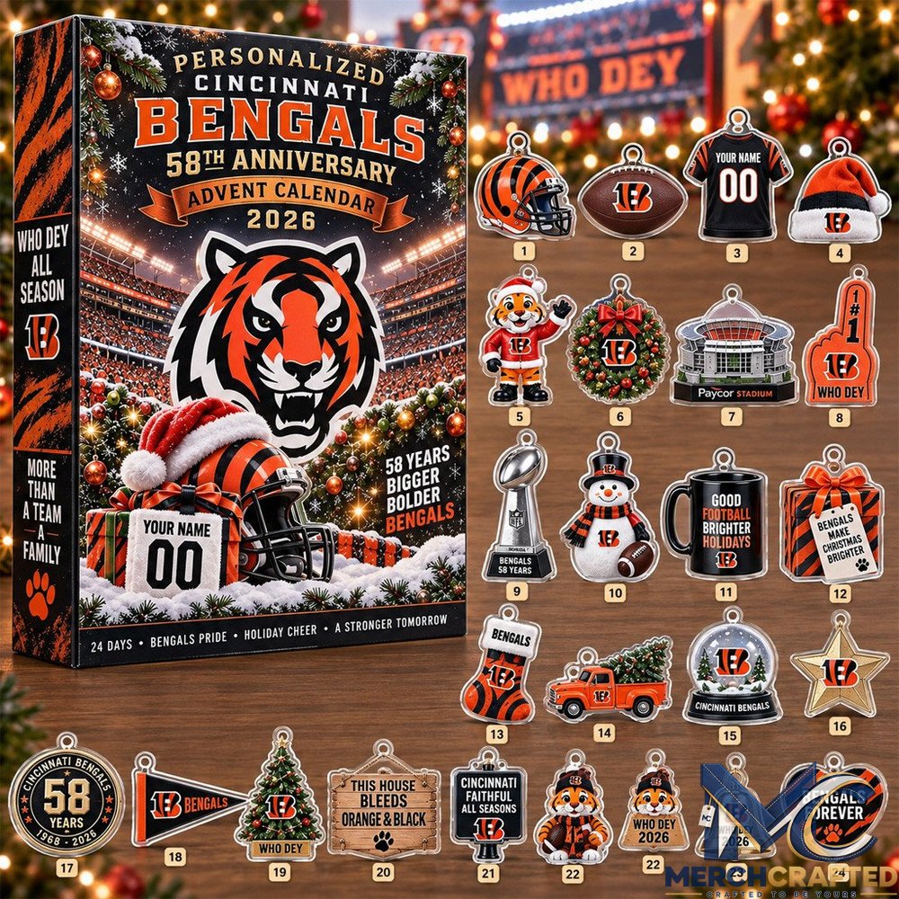 Personalized Cincinnati Bengals Advent Calendar 2026