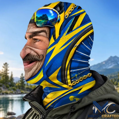 Personalized Mountain Biker Funny Face Ski Mask