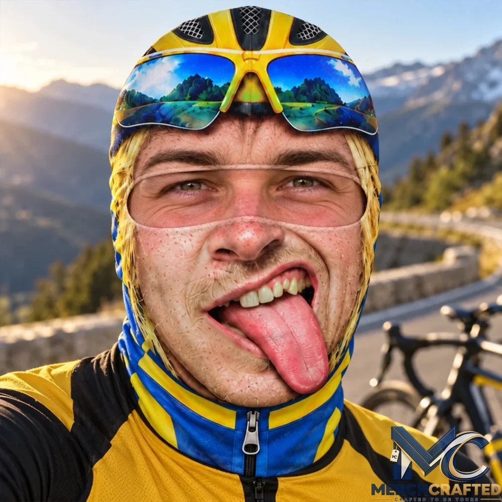 Personalized Mountain Biker Funny Face Ski Mask
