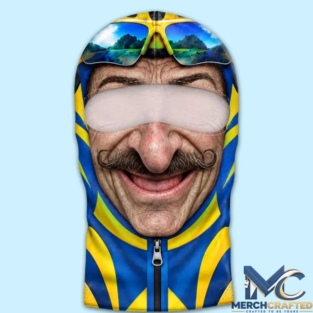 Personalized Mountain Biker Funny Face Ski Mask