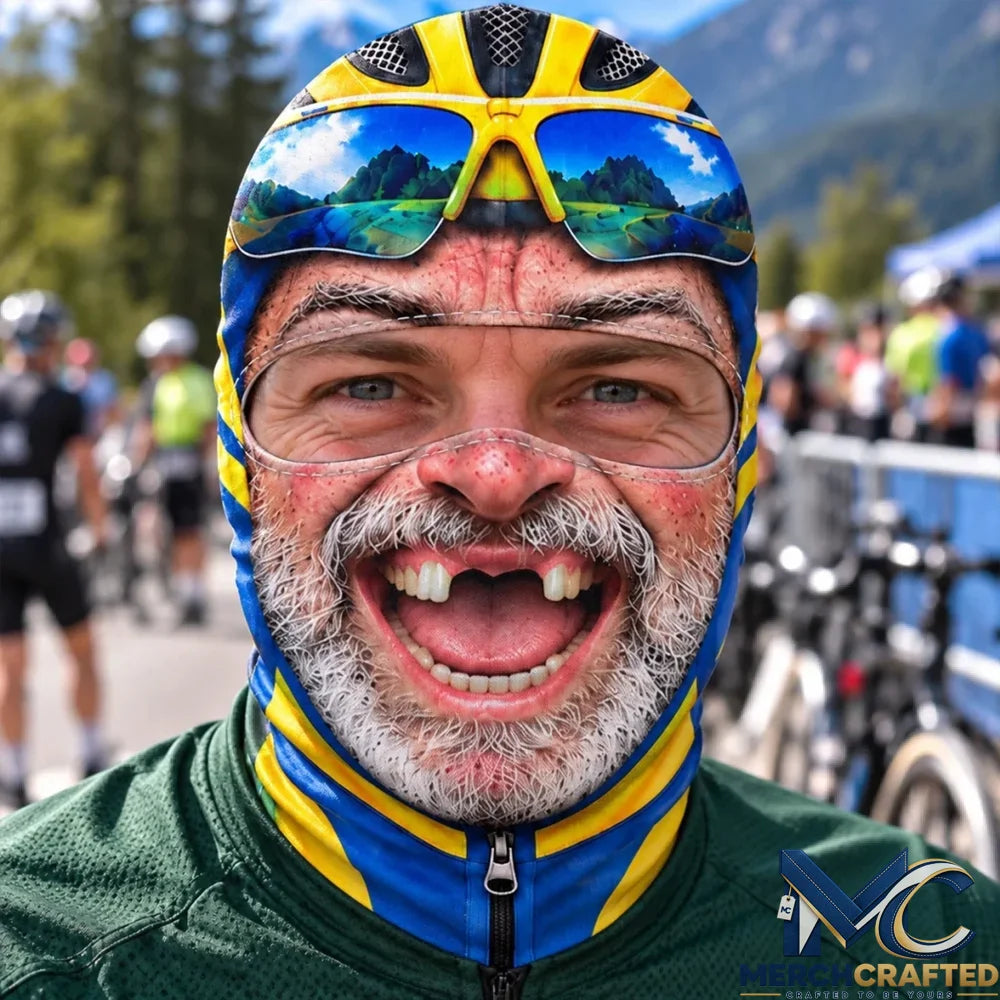 Personalized Mountain Biker Funny Face Ski Mask