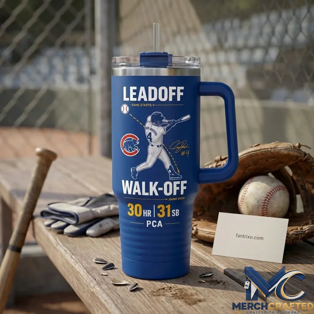 Pete Crow Armstrong Chicago Cubs Leadoff Walk Off 40oz Tumbler Baseball Fan Gift