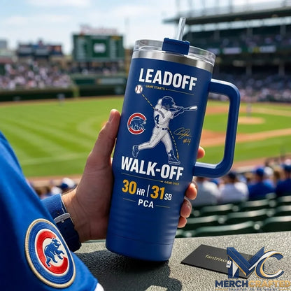 Pete Crow Armstrong Chicago Cubs Leadoff Walk Off 40oz Tumbler Baseball Fan Gift