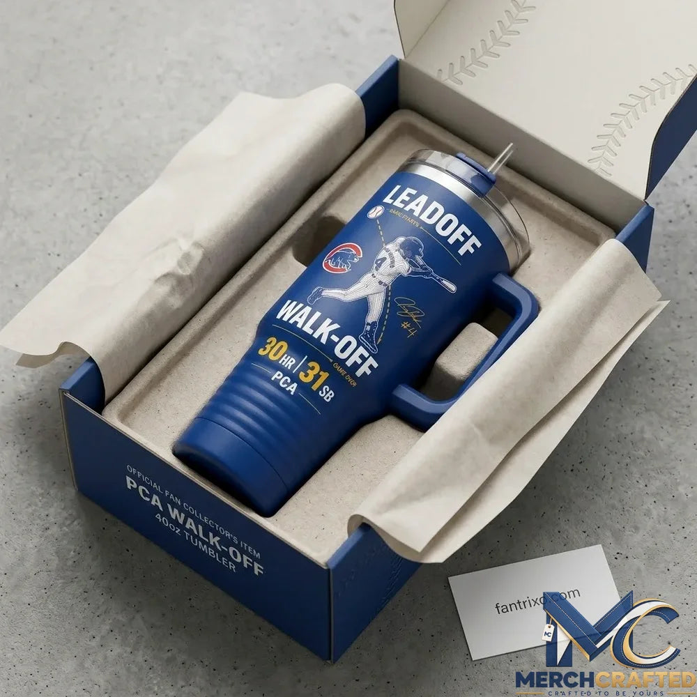 Pete Crow Armstrong Chicago Cubs Leadoff Walk Off 40oz Tumbler Baseball Fan Gift