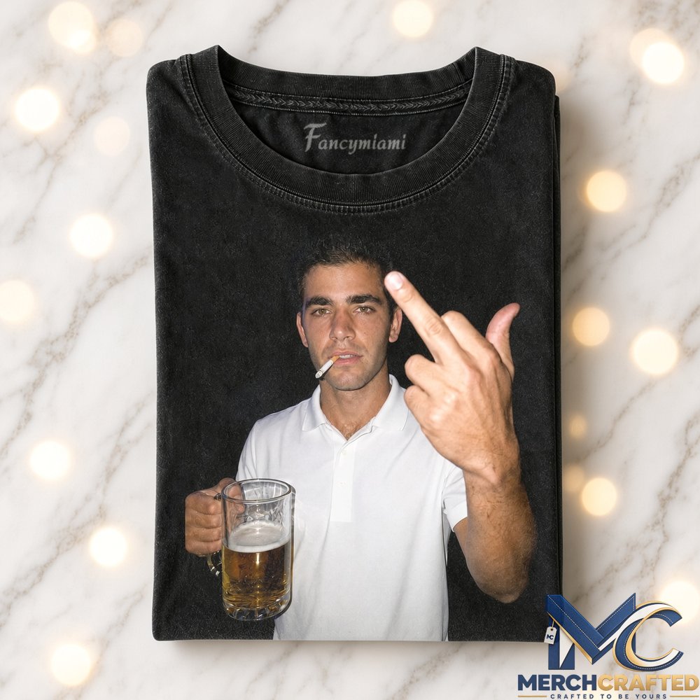 Pete Sampras x Smoking Drinking Middle Finger T-Shirt
