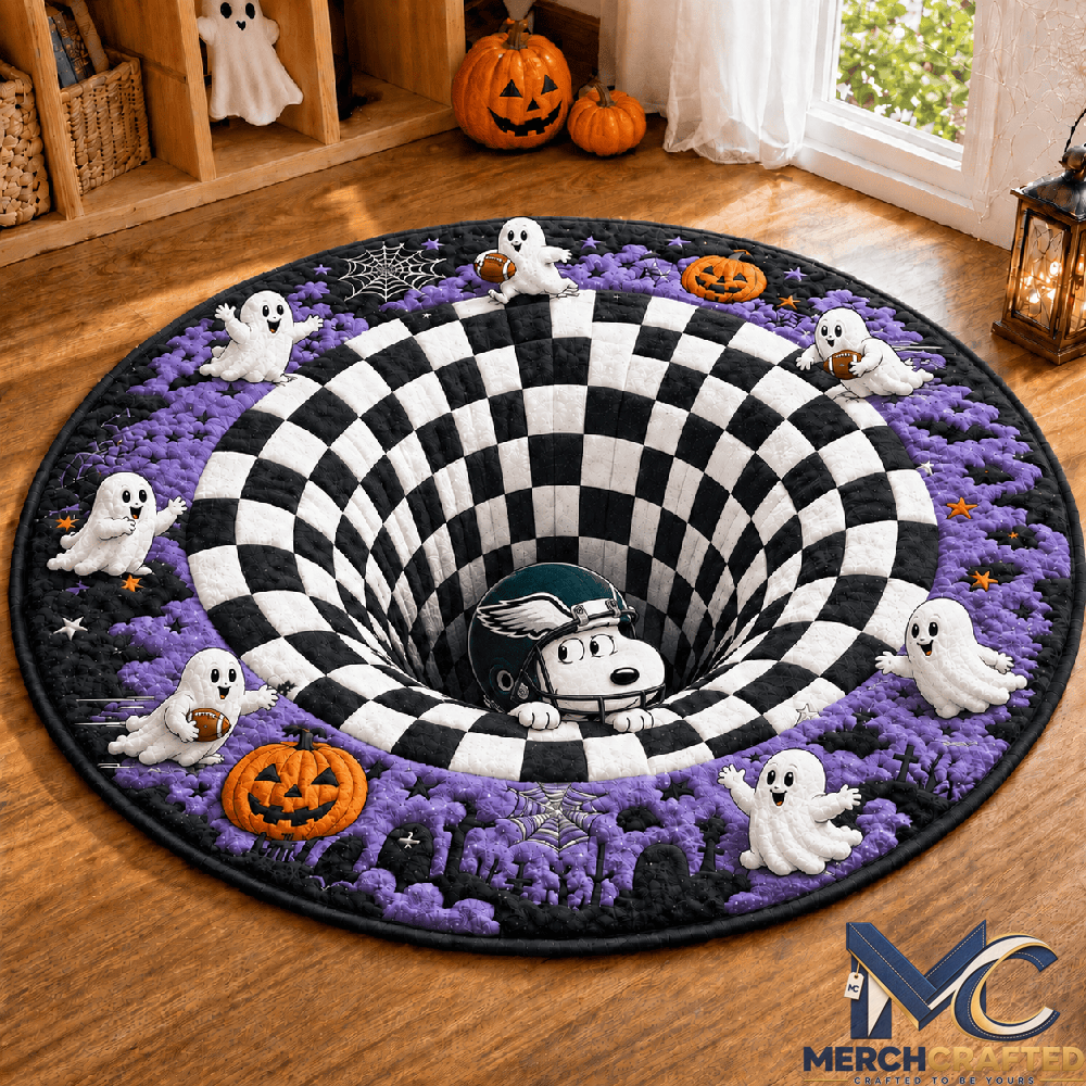 Philadelphia Eagles x Snoopy 2026 Halloween Limited Edition Quilted Round Rug