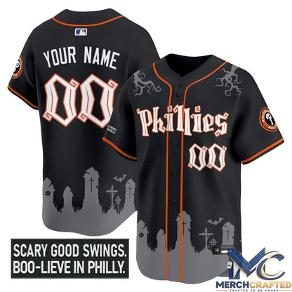 Phillies Halloween Spooky Edition Custom Baseball Jersey