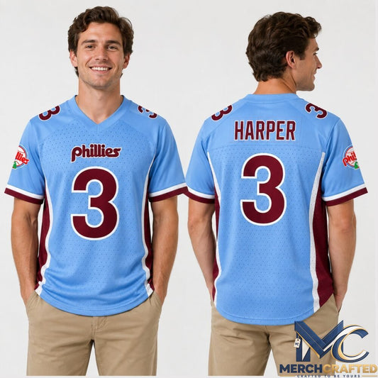 Phillies PECO Bryce Harper Football Jersey