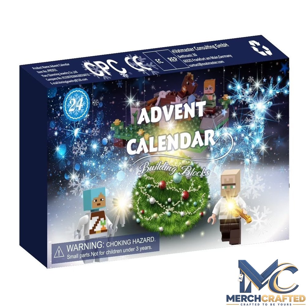 Pixel Building Block Advent Calendar 24 Day Christmas Countdown Character Figures Gift Set