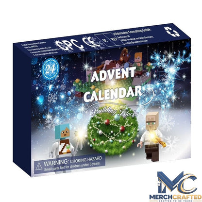 Pixel Building Block Advent Calendar 24 Day Christmas Countdown Character Figures Gift Set