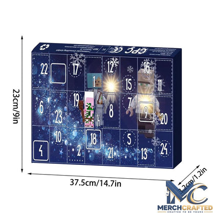 Pixel Building Block Advent Calendar 24 Day Christmas Countdown Character Figures Gift Set