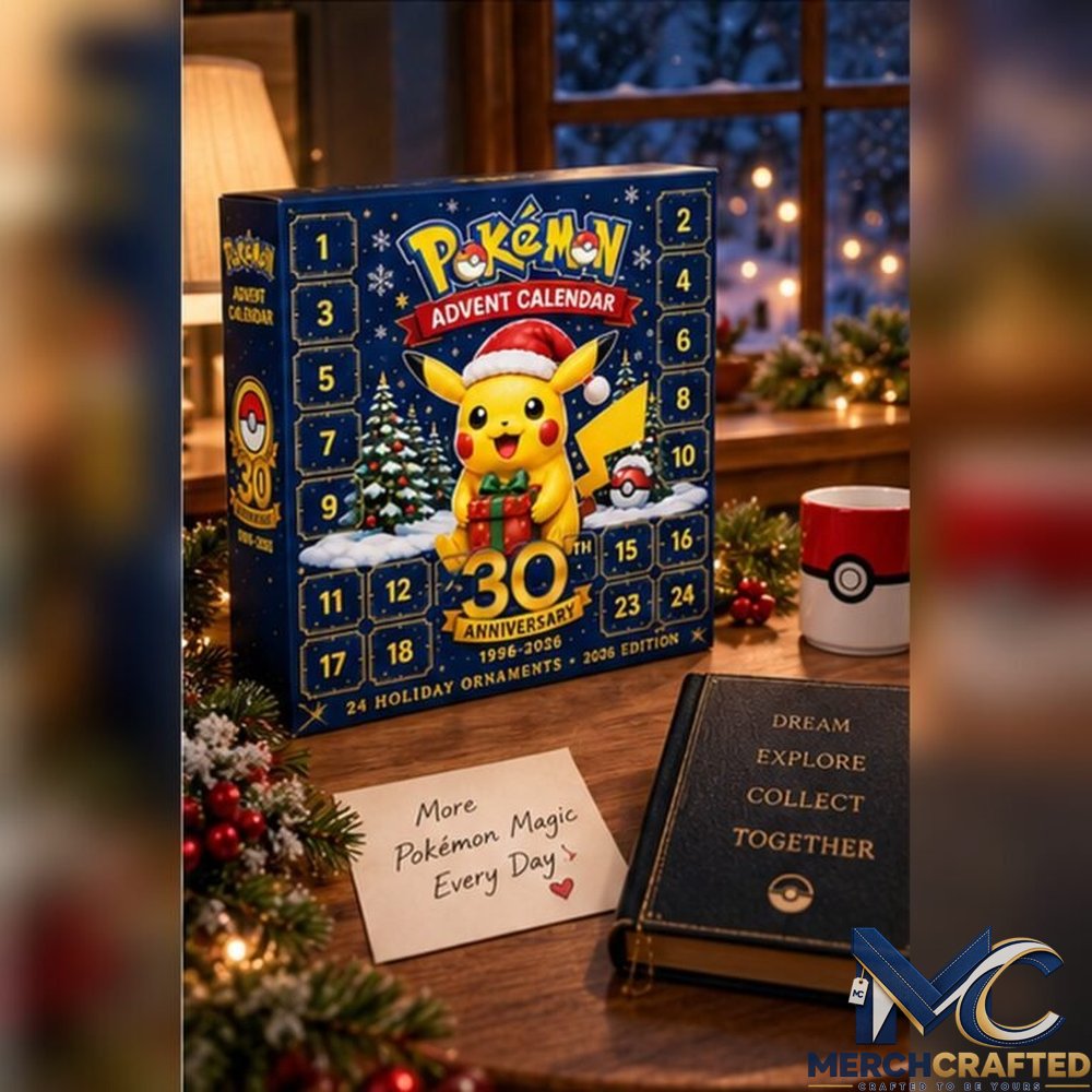 Pokemon 30th Anniversary Advent Calendar 2026 – 24 Holiday Ornaments Countdown (1996–2026 Edition)