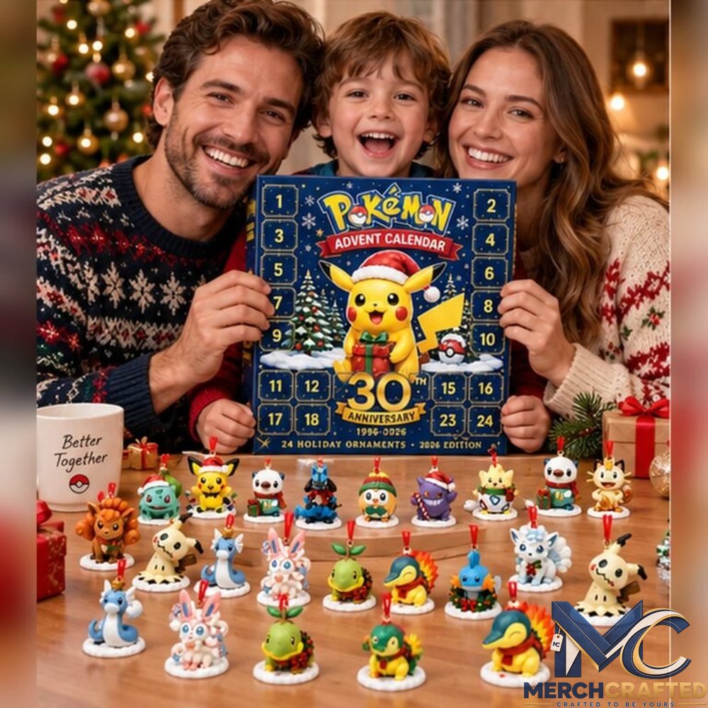 Pokemon 30th Anniversary Advent Calendar 2026 – 24 Holiday Ornaments Countdown (1996–2026 Edition)
