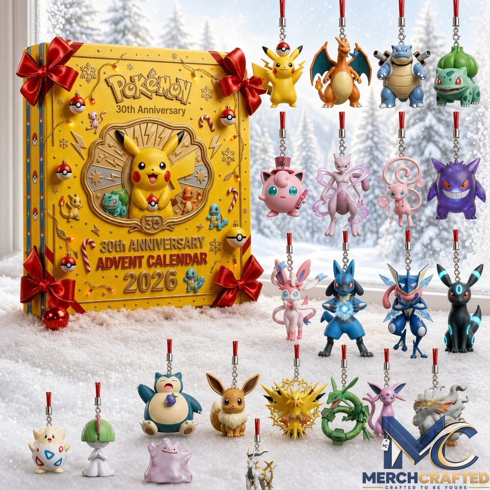 Pokemon 30th Anniversary Christmas Advent Calendar 2026  Cute Xmas Countdown Gift for Pokemon Fans