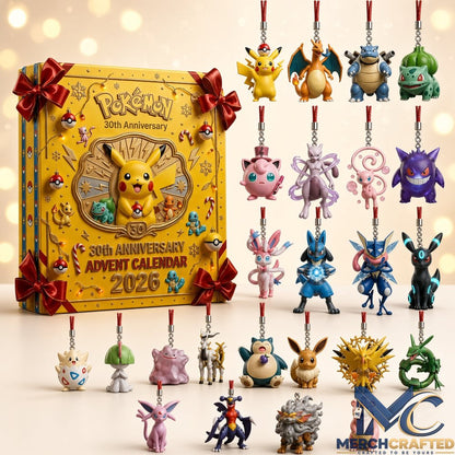 Pokemon 30th Anniversary Christmas Advent Calendar 2026  Cute Xmas Countdown Gift for Pokemon Fans
