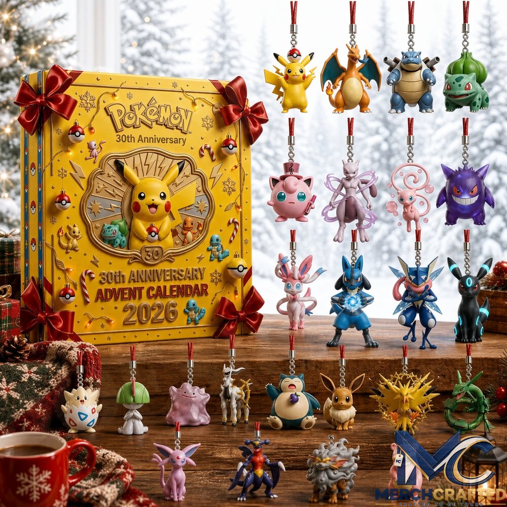 Pokemon 30th Anniversary Christmas Advent Calendar 2026  Cute Xmas Countdown Gift for Pokemon Fans