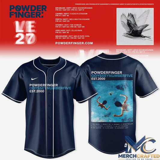 Powderfinger Live 27 Tour Baseball Jersey