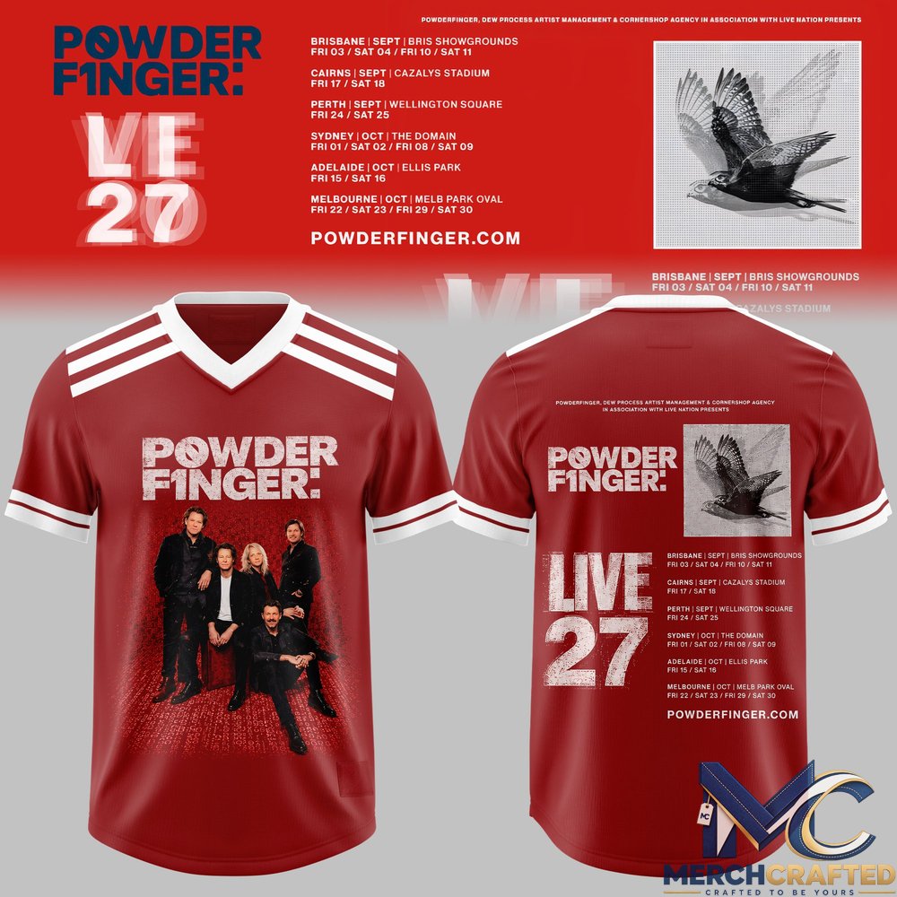 Powderfinger Live 27 Tour Football Jersey