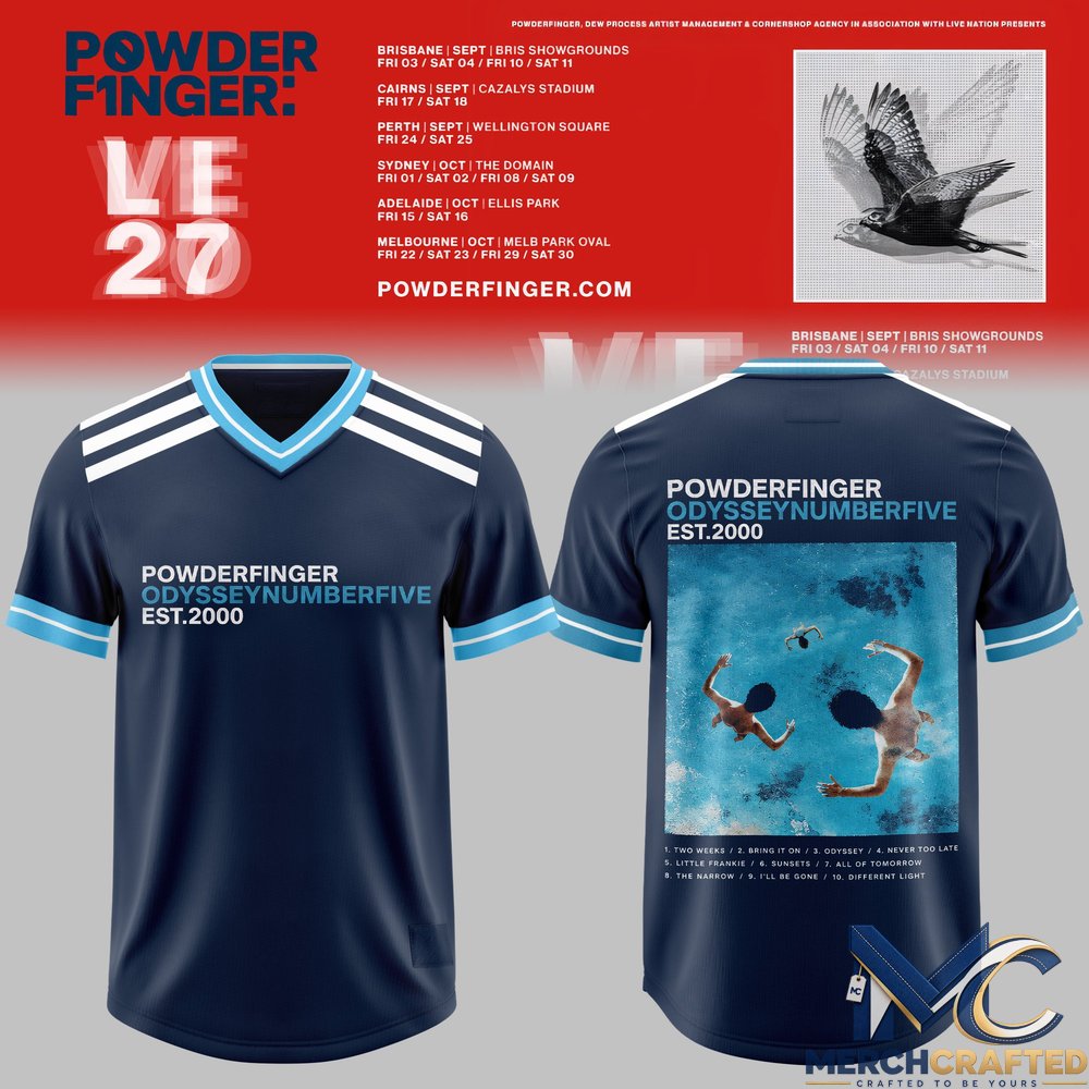 Powderfinger Live 27 Tour Football Jersey