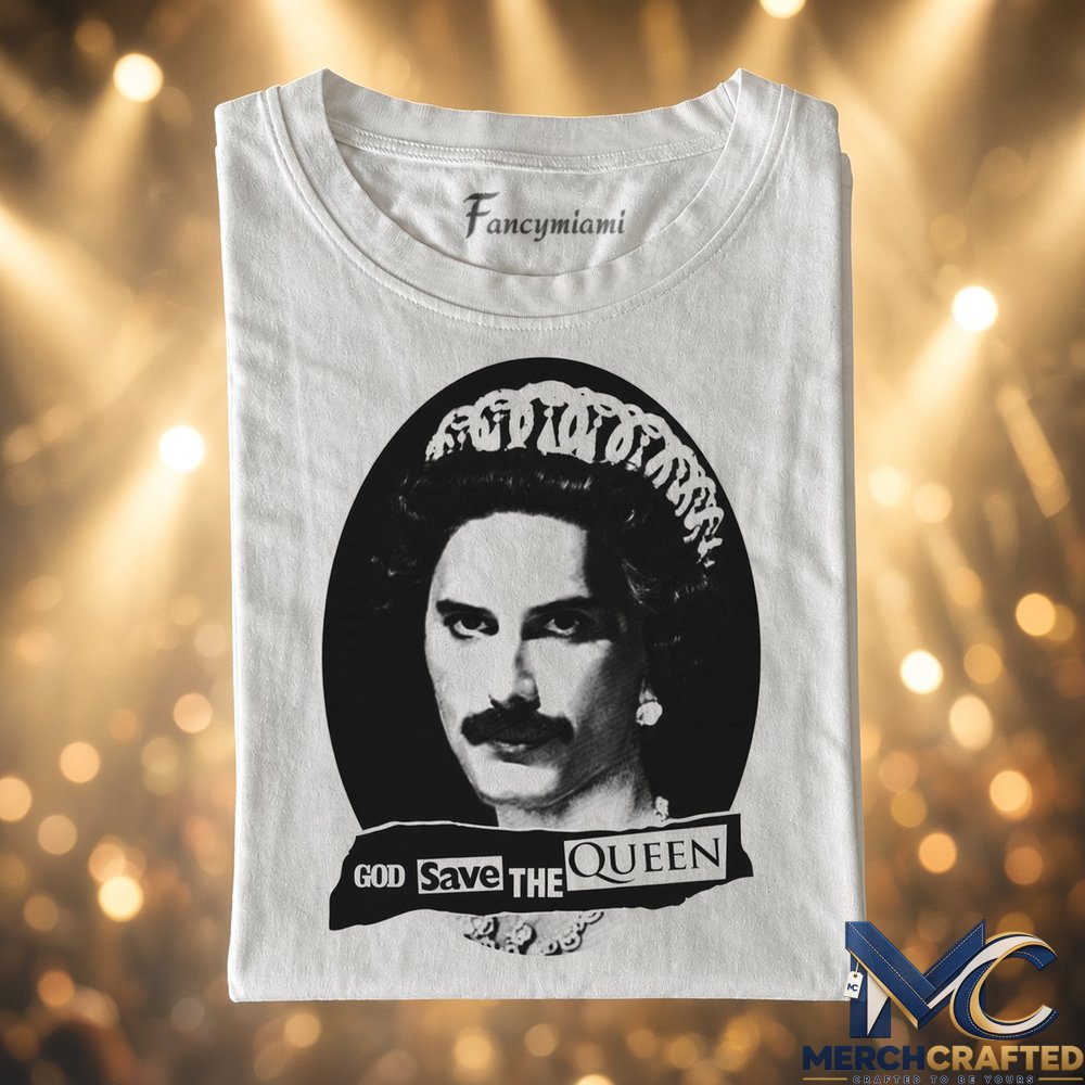 Queen Freddie Mercury God Save the Queen Tee  Vintage Music Graphic Shirt for Queen Fans