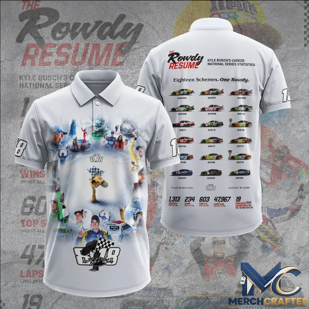 Remembering Celebrate Kyle Busch Day 8.18 Special Polo Shirt