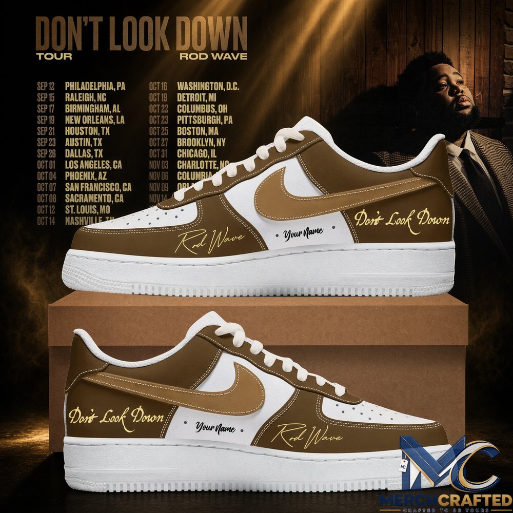 Rod Wave Don't Look Down 2026 Tour Custom Air Force 1 Sneakers