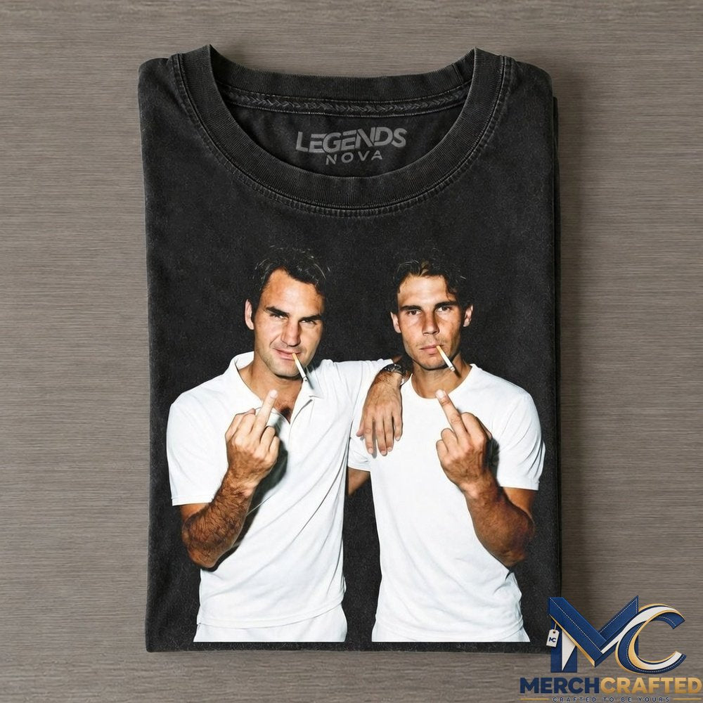 Roger Federer x Rafael Nadal Tennis Legend Graphic T-Shirt