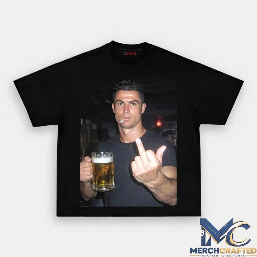 Ronaldo Drunk After Hours Middle Finger Tee