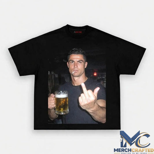 Ronaldo Drunk After Hours Middle Finger Tee