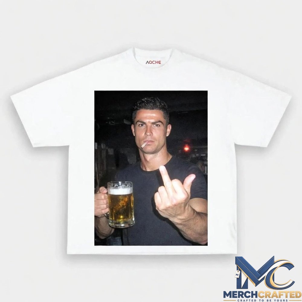Ronaldo Drunk After Hours Middle Finger Tee