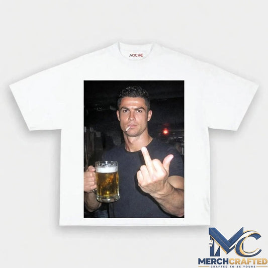 Ronaldo Drunk After Hours Middle Finger Tee