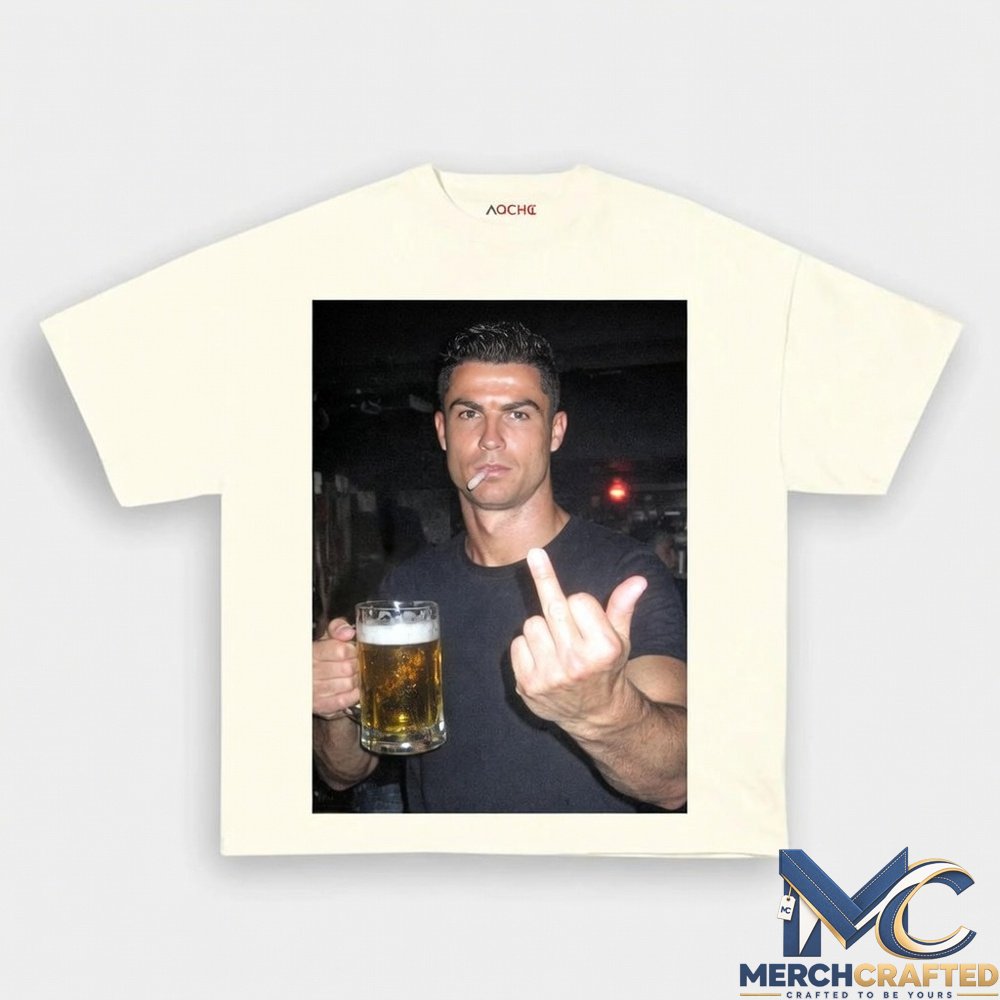 Ronaldo Drunk After Hours Middle Finger Tee