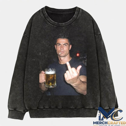 Ronaldo Drunk After Hours Middle Finger Tee