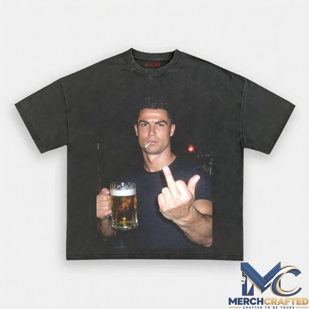 Ronaldo Drunk After Hours Middle Finger Tee