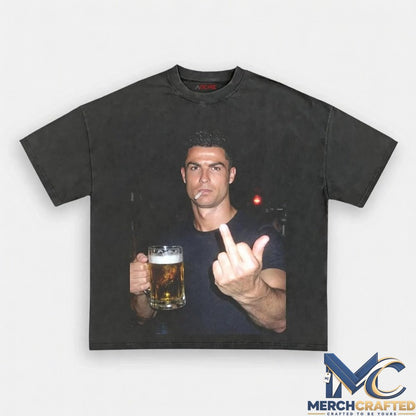 Ronaldo Drunk After Hours Middle Finger Tee