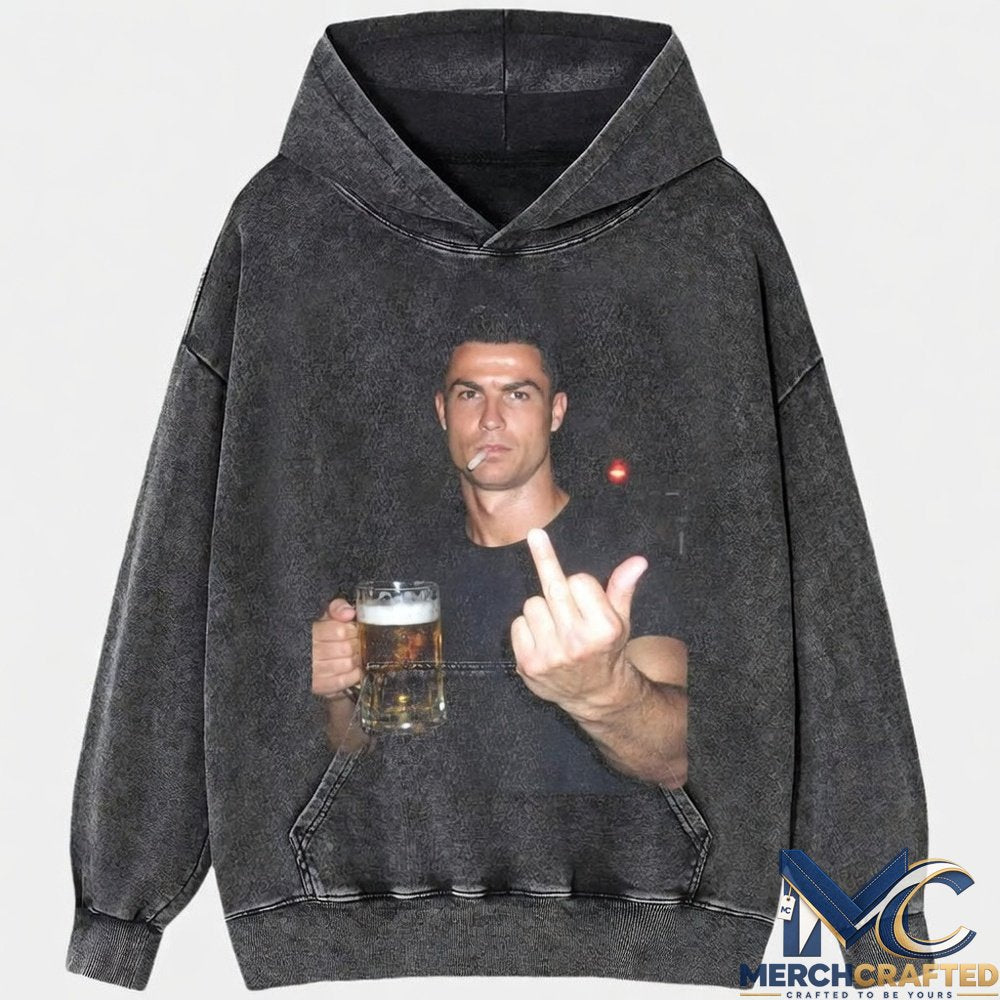 Ronaldo Drunk After Hours Middle Finger Tee